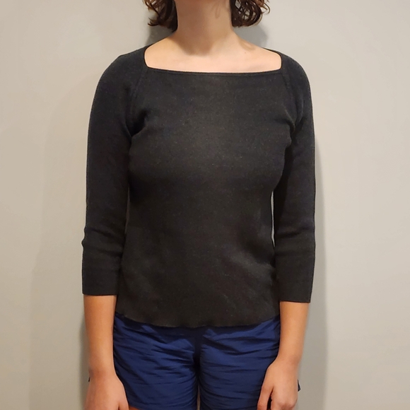 Banana Republic Womens Medium 3/4 Sleeve Scoop Neck 100% Cotton Sweater - Picture 3 of 6